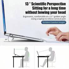 2 buah Stand Laptop ABS Lipat Ergonomis Ringkas yang Dapat Diatur Ketinggiannya, Cocok untuk Meja, Meja atau Tempat Tidur, Sangat Bagus untuk Bekerja, Belajar atau Bermain Game - View 5