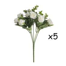 1/6/10支仿真白玫瑰花，婚礼装饰新娘捧花，家居卧室客厅装饰，DIY插花，情人节母亲节礼物，家居氛围装饰 - 白色 - 查看 8