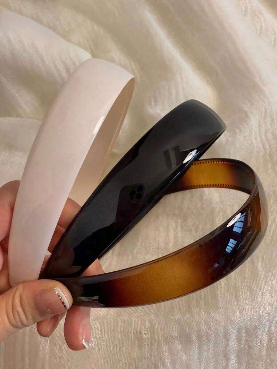 4pcs/1pc Lightweight Solid Color Hair Hoop In Black, Khaki, Brown, Non-Slip Plastic, Fashion, Versatile, Elegant, Minimalist Style Hair Accessories For Women, Suitable For Daily, Casual, Party, Commuting, Vacation, Ponytail, Bun, Face Washing, Makeup, Outfit Matching,Hairband,Hair Hoop Headbands ,Home,Skincare Headband Head Accessories - 多色 6 - 查看 1