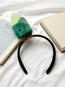 1件装蔬菜水果毛绒吸睛包包头箍小众设计头饰支持卡通宽边定制 - 彩色 - 查看 4