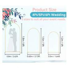 1pieza Arco s para Decorar 1.2/1.5/1.8/2.0/2.2m,Decoraciones para una Fiesta Soporte Para Globos Flores para Fiestas,Bodas,Festivales,Soporte para arco de cumpleaños - Dorado - Ver 2