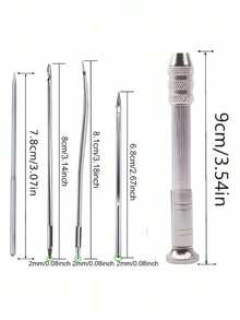 5pcs Sewing Tool Set With Replaceable Heads - Alloy Alloy Sewing And Knitting Tools, Suitable For Home Shoe Repair And Craft Projects - Sandwich Bar + 4 Needles - View 6