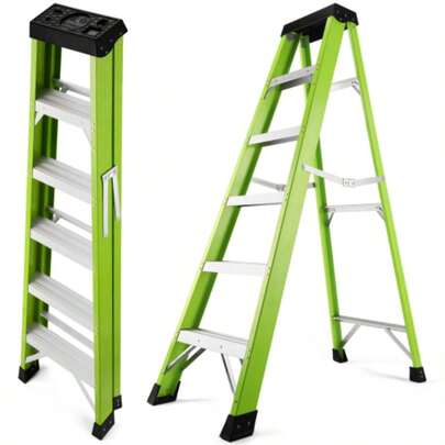 Fiberglass Ladder, Single-Sided Stepladder For Electrical Engineering Ladder Construction Insulation Ladder With A Load Capacity Of 330 Pounds