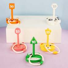 5件套木制卡通动物套圈游戏，款式随机，投掷接球益智玩具 - 彩色 - 查看 3