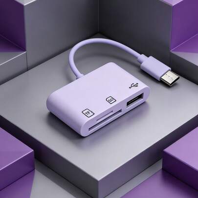 1 pieza Lector de tarjetas 3 en 1 SD/TF/USB, compatible con iPhone17/16/15, S25-S21, tabletas, portátiles