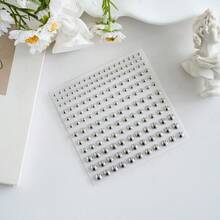 165片（3-6毫米）假唇环、鼻环、眉环、化妆贴纸、眼贴，前卫时尚风格 - 銀色 - 查看 3