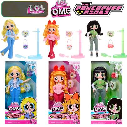 L.O.L.SURPRISE! OMG Sisters Fashion Series The Powerpuff Girls Collab Cute Doll Pretend Play Toy Set, Creative Gift For Girls