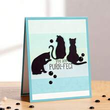 Kreativa kattstansar, gör-det-själv-scrapbookingalbum och präglingsschabloner, verktyg för att göra gratulationskort, pappersskärningspyssel för kort, mallar för att göra presentkort. - silver - Visa 10