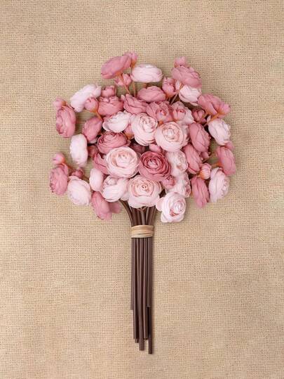 一套仿真毛茛花，丝绸牡丹花，适合插花，可用于婚礼花束、餐桌摆饰、新娘送礼会装饰、母亲节装饰