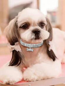 Collier pour animaux de compagnie en cristal scintillant - avec pendentif en forme d'os, convient aux chiens et aux chats, matériau élastique ajustable et confortable pour les petits chiens/chiots et les chats, convient pour un port quotidien, la photographie, les fêtes, les mariages, les vacances, cadeau parfait pour vos animaux de compagnie bien-aimés - Multicolore - Voir 10
