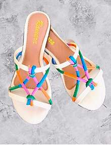 Sandália Rasteirinha Chinelo Tiras Trançadas Ramara Calçados - Multicolorido - Visão 11