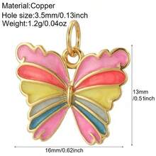 1件铜质极简主义个性化嘻哈动物海龟豹迷你吊坠，DIY手链项链耳环首饰配件 - 彩色 - 查看 16