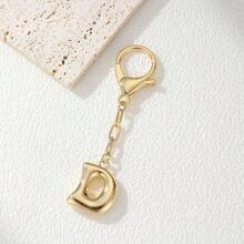 1pc Gold Letter Keychain, Handbag Key Chain Accessory, Bag Charm, Car Pendant, Creative Small Gift For Teachers, Friends, Sisters - Gold - View 3