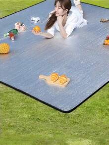 1片铝箔防潮垫，带收纳袋，便携式野餐垫，适用于野餐、露营和沙滩帐篷，防潮户外帐篷垫，露营旅行垫，户外旅行必备，庭院和公园野餐垫，不含帐篷 - 純色 - 查看 7