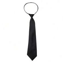 1pcs Unisex Black Simple Clip On Tie Security Tie Uniform Shirt Suit Neckties - Black - View 10