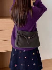 2026新款多功能斜挎包，优雅通勤单肩腋下水桶包，复古哑光时尚女士手提包 - 灰色 - 查看 2