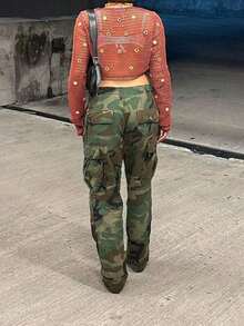 Camouflage American Street Style Casual Young Fashion Denim Jeans - 軍綠色 2 - 查看 6