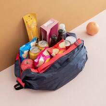 Foldable Reusable Grocery Shopping Bag With Large Capacity And Sturdy Shoulder Strap For Everyday Grocery Runs, Travel, Market Trips, Foldaway Tote For Quick Storage, Durable Lightweight Carryall With Wide Opening, Convenient Handles, Multi Pocket Design, Ideal For Spring And Summer Shopping Spree - Multicolor - View 6