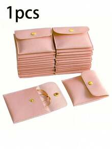 1/5/10 piezas Bolsas de joyería de piel sintética con cierre a presión - Bolsas de regalo de lujo para aretes, collares, pulseras y anillos - Perfectas para almacenamiento y combinación, bolsas de terciopelo cuadradas con cierre a presión, bolsas de joyería de terciopelo, bolsas de regalo de tela, bolsas de embalaje de regalo de collar y pulsera de caramelo, regalo del Día de San Valentín - Multicolor - Ver 10