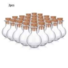 2pcs Glass Wishing Bottles, Trinket Storage Bottles, Drift Bottles - Clear - View 6