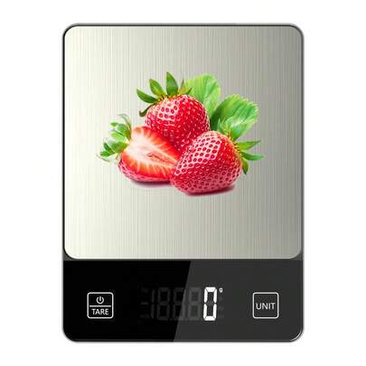 1个带液晶显示屏的数字厨房秤，不含电池，最大称重22磅（约10公斤）食物秤 | 非常适合备餐、烹饪和烘焙