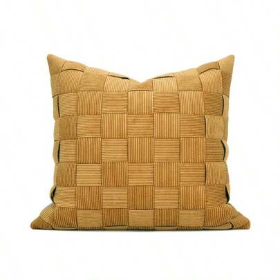 1 Handcrafted Fine Strip Woven Pillowcase, A Simple And Plain Woven Home Decoration Pillowcase