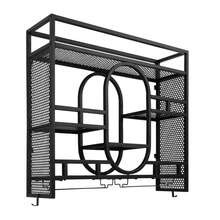YISSALE Estante para vino y estante para copas de vino - Negro - Ver 8