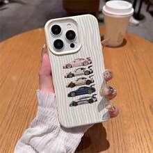 1pc TPU Material Blue Striped Sports Car Pattern Phone Case, Compatible With IPhone 17 Pro Max/17/16 Pro Max/15/13/12/11, S20 FE/A15/S24/A55, Note 11/12/13 Pro, Full Coverage Anti-Drop Soft Protective Cover - White - View 4