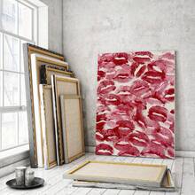 1 Peça Pôster em Tela Beijo de Cereja - Arte Moderna em Tinta, Imagem de Casal se Beijando Sem Moldura, Adequada para Decoração de Quarto, Sala de Estar - Presente Perfeito para Páscoa, Dia das Mães, Dia dos Pais - Decoração de Verão e Outono - Quadros para Decoração de Sala de Estar, Pôsteres, Decoração de Parede Sem Moldura - A - Visão 5