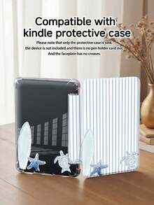 Ocean Blue Stripes And Sea Turtles Pattern Tablet Case Compatible With Air 11-Inch M3 2025 / M2 2024, Air 5th Generation 2022 , (A16) 11 Inch 11th Generation 2025,Compatible With Samsung Galaxy Tab,Kindle Paperwhite 12th Gen 2024, Clear Back ,Fashion Pattern Protective Case,Autlueomatic Sleep And Wake-Up Function, Airbag Protection, Suitable For Gifts And Office Use - Multicolor - View 7