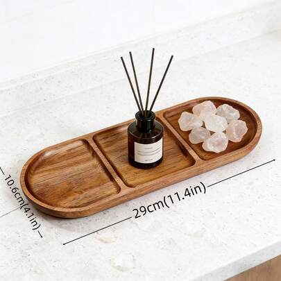 Bathroom Tray, Vanity Tray, Bathroom Storage Dish, Organizer Tray, Space-Saving Bathroom Tray, Shampoo & Body Wash Storage Dish, Bathroom Organization Accessories, Wooden Tray