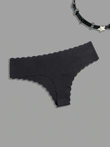 Conjunto de 14 calcinhas fio dental sem costura com acabamento em concha para mulheres. - Multicolorido - Ver 9