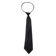 1pcs Unisex Black Simple Clip On Tie Security Tie Uniform Shirt Suit Neckties - Black - View 6