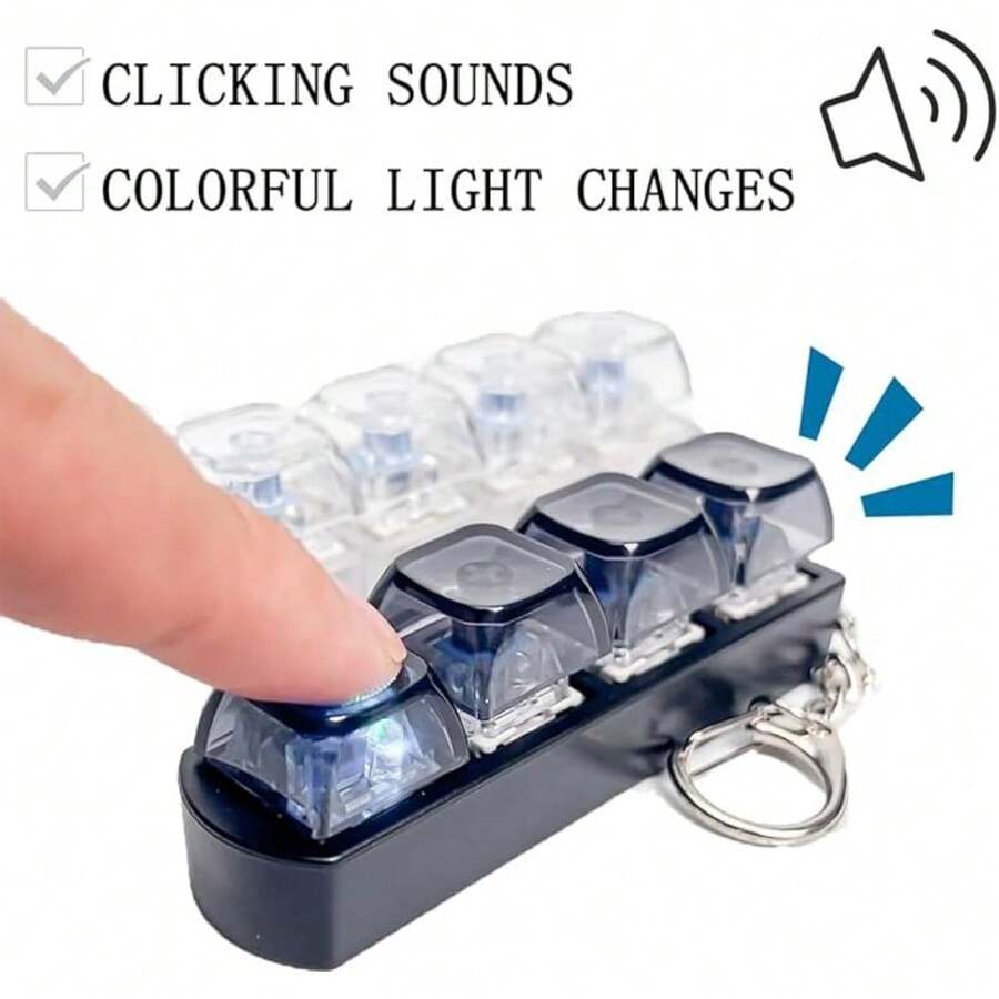 四指钥匙扣 | 小巧精致，舒缓压力，易于使用，可重复使用，适合日常携带，塑料和金属材质