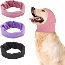 1pc Soft Stretchy Dog Ear Muffs | Thin Polyester Pet Ear Cover | Noise Reduction Warm Pressure Relief For Grooming 3 Colors - Multicolor - View 1