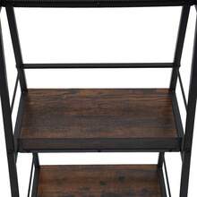 kangten 3-tier Corner Wine Bottle Display Shelf with Fences, Freestanding Wine Rack - Schwarz - Übersicht 6