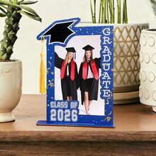 1pc Graduation Cap Wooden Tassel Photo Frame With Inspirational Quote - Modern Vertical Desktop Display Stand, Suitable For Graduation Photos, Graduation Party Decor & Graduate Keepsake Gift, Graduation Party Decor - Multicolor - View 6