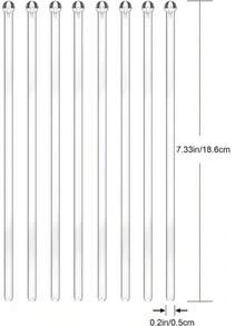 100个球头搅拌棒，适用于塑料圆头水晶旋转棒、水晶蛋糕棒、鸡尾酒咖啡饮料搅拌棒（透明） - 查看 2