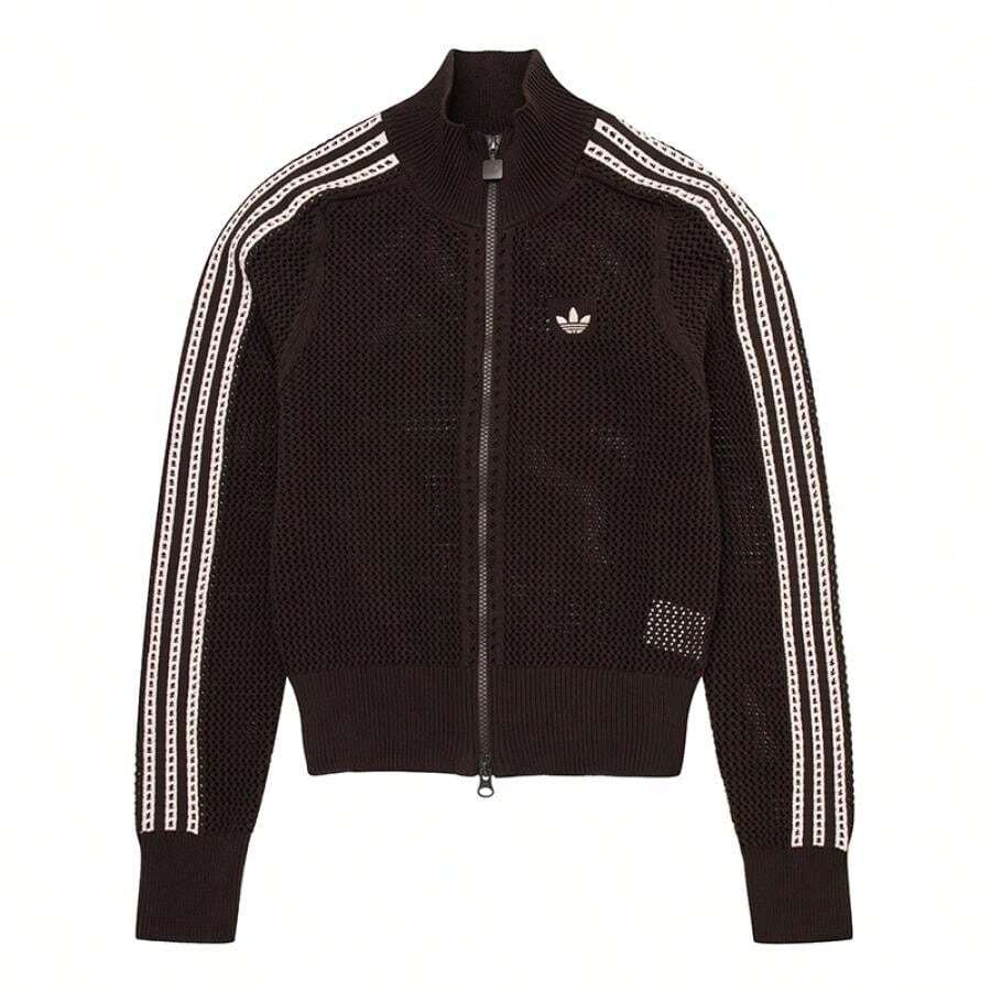 Adidas Women's Jacket/Coat, CROCHET TT Comfortable Minimalist Casual Jacket KE0202 - Dark Brown - View 1