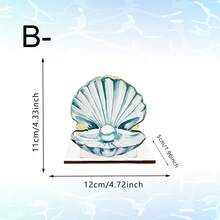 1/4pcs Nautical Style Wooden Napkin Holder, Decorated With Blue Octopus And Pearl Shell Patterns, Suitable For Kitchen, Dining Room, Beach Stores And Coastal Themed Home Decor - Multicolor - View 11