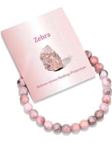 1件装疗愈水晶手链，男女通用，天然石珠串弹力手链，手工宝石灵气疗愈饰品，生日礼物，时尚饰品，友谊礼物 - 6mm - 查看 14