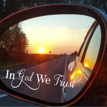 Bible Verse Christian Mirror Stickers - "In God We Trust", Faith, Hope, Love, Self-Adhesive Shiny Look, Religious Teacher Gift With Heart Graphic - A - View 5
