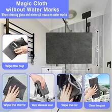 10 Counts Magic Cleaning Cloth, Reuseable Thickened Streak Free Magic Cleaning Wipes, Microfiber Cleaning Cloths For Windows Glass Car - 10 Dark Gray - View 6