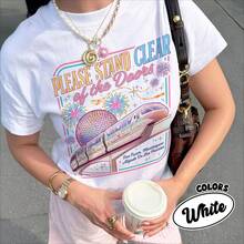Disneyworld Friend Castle    T Shirts Men Women Cotton Tee Streetwear Casual Oversized Loose Top Summer - 白色 - 查看 10