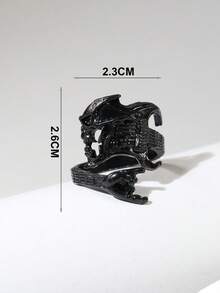 1 pieza Anillo de guitarra esqueleto de estilo punk rock para hombres - Negro - Ver 5