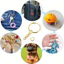 50个钥匙扣，包含链条和开口环，适用于钥匙链、挂绳、包包挂饰、DIY工艺品和礼品制作。 - 光圈鏈條 - 查看 5