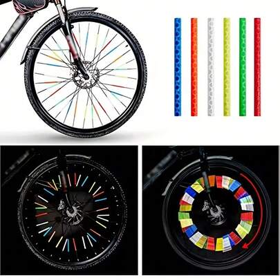 24 قطعة عاكسات للجنازير الدراجة مصنوعة من مادة ABS متينة، شرائط عاكسة للدراجة بزاوية 360 درجة للرؤية الليلية، أغطية جنازير ملونة متعددة الألوان للزينة في دراجات الجبال والمركبات البرية والدراجات النارية، تحذيرات وديكورات DIY، اكسسوارات الدراجات