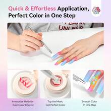 SAVILAND Pat Painting Gel Nail Polish Set: Instant Color Gel Ombre Gel Nail Polish For Nail Art, Vibrant Application Gel, No Wiping Required, Ombre Nail Polish With Soft Nail Sponges And Applicator Pen - 彩色 - 查看 5