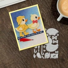 Khuôn cắt kim loại hình vịt và ô sáng tạo, khuôn mẫu làm album ảnh và dập nổi tự làm, dụng cụ làm thiệp chúc mừng, đồ thủ công khắc giấy, khuôn cắt mẫu làm thiệp quà tặng. - bạc - Xem 5