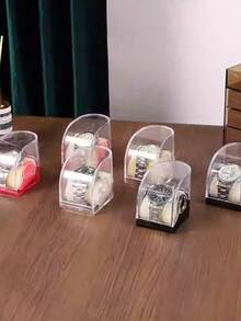 透明手表展示盒带盖，防尘水晶手链项链珠宝收纳盒，手表柜台展示盒 - 彩色 - 查看 4